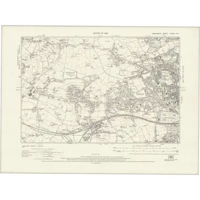 1927 Map of Lancashire LXXXVI.SE, 1930 Print