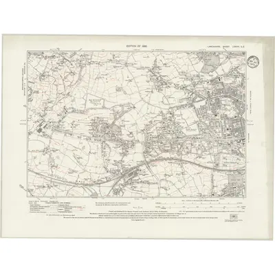 1927 Map of Lancashire LXXXVI.SE, 1933 Print