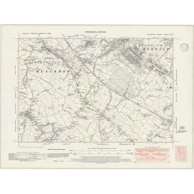 1938 Map of Lancashire LXXXVI.SW, 1947 Print