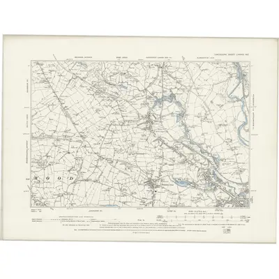 1889 Map of Lancashire LXXXVII.NE, 1894 Print