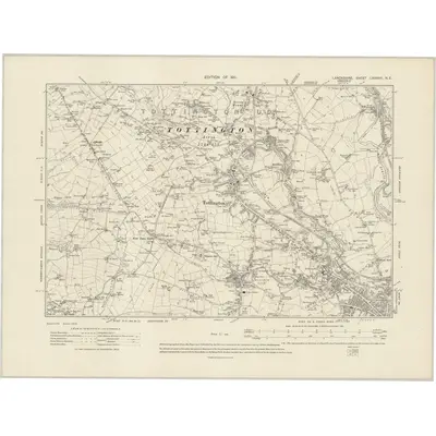 1907 Map of Lancashire LXXXVII.NE, 1911 Print