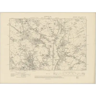 1907 Map of Lancashire LXXXVII.NW, 1911 Print