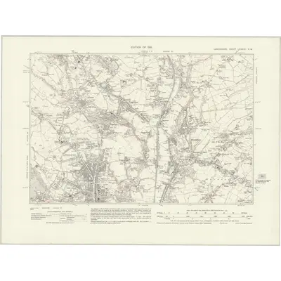 1928 Map of Lancashire LXXXVII.NW, 1931 Print