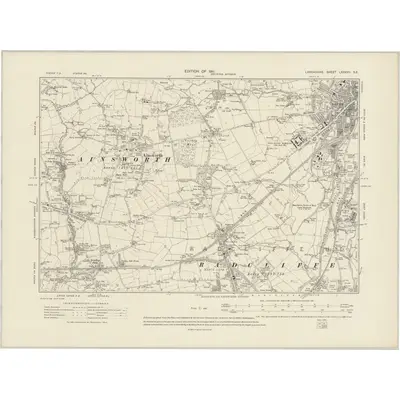 1908 Map of Lancashire LXXXVII.SE, 1911 Print