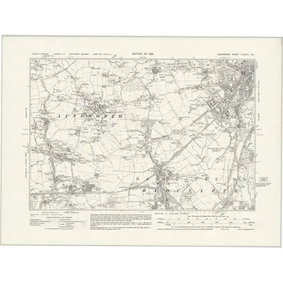 1927 Map of Lancashire LXXXVII.SE, 1931 Print