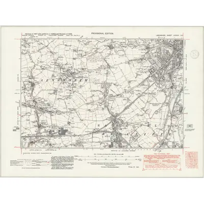 1938 Map of Lancashire LXXXVII.SE, 1947 Print