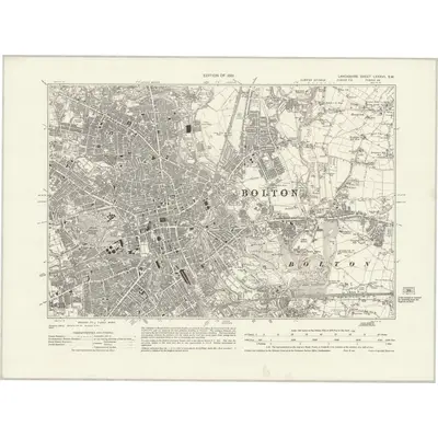 1927 Map of Lancashire LXXXVII.SW, 1931 Print