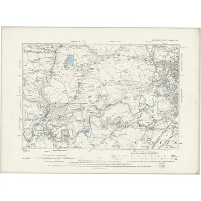 1890 Map of Lancashire LXXXVIII.NE, 1894 Print