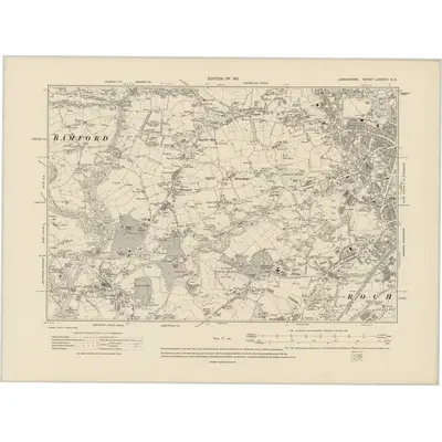 1908 Map of Lancashire LXXXVIII.NE, 1911 Print