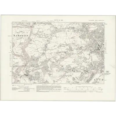 1928 Map of Lancashire LXXXVIII.NE, 1932 Print