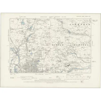 1889 Map of Lancashire LXXXVIII.NW, 1894 Print