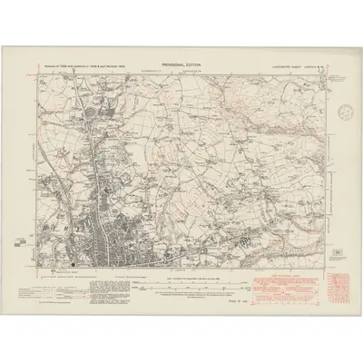 1939 Map of Lancashire LXXXVIII.NW, 1948 Print