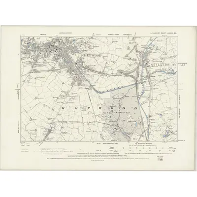 1889 Map of Lancashire LXXXVIII.SE, 1894 Print