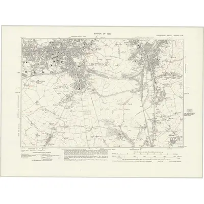 1927 Map of Lancashire LXXXVIII.SE, 1932 Print