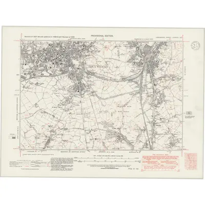 1938 Map of Lancashire LXXXVIII.SE, 1947 Print