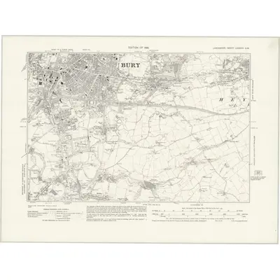 1928 Map of Lancashire LXXXVIII.SW, 1931 Print