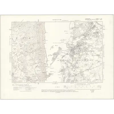 1911 Map of Lancashire V.NE, 1919 Print