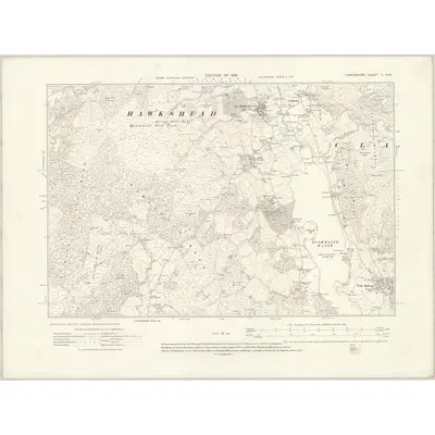 1912 Map of Lancashire V.NW, 1919 Print