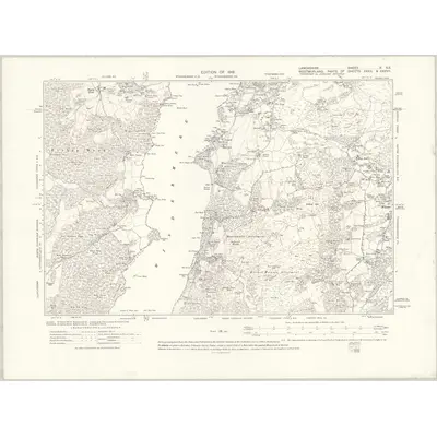 1911 Map of Lancashire V.SE, 1919 Print