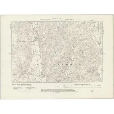 1912 Map of Lancashire V.SW, 1919 Print