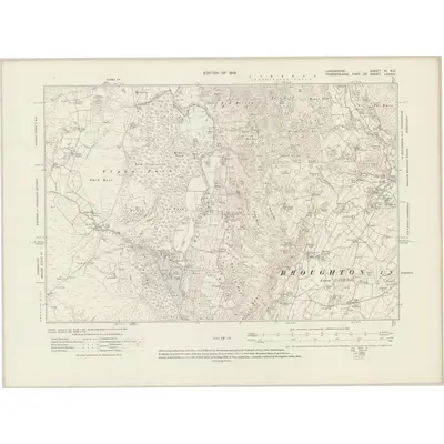 1912 Map of Lancashire VI.NE, 1919 Print