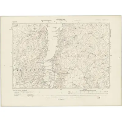 1912 Map of Lancashire VII.NE, 1919 Print
