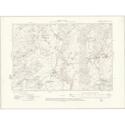1911 Map of Lancashire VII.SE, 1919 Print