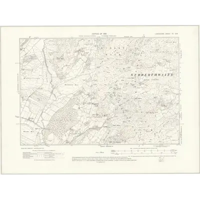 1911 Map of Lancashire VII.SW, 1919 Print