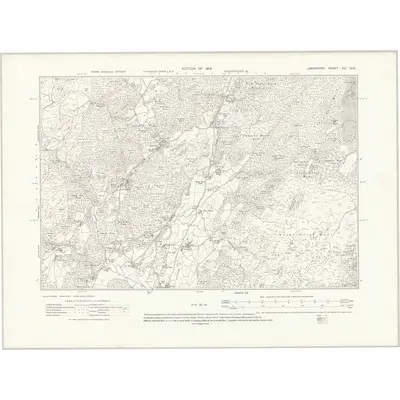 1912 Map of Lancashire VIII.NW, 1919 Print