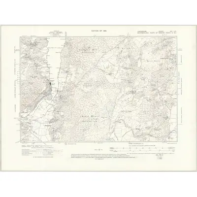 1911 Map of Lancashire VIII.SE, 1919 Print