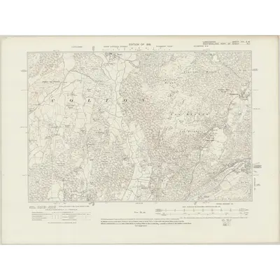 1912 Map of Lancashire VIII.SW, 1919 Print