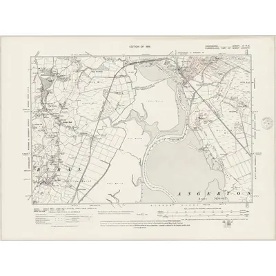 1911 Map of Lancashire X.NE, 1947 Print