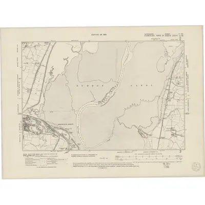 1911 Map of Lancashire X.SE, 1950 Print