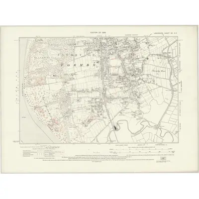 1925 Map of Lancashire XC.NE, 1928 Print
