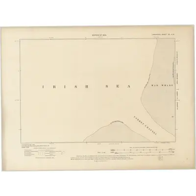 1906 Map of Lancashire XC.NW, 1909 Print