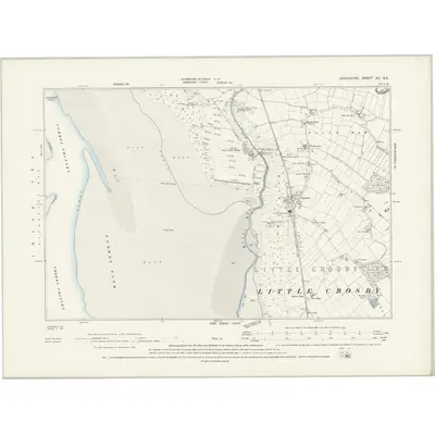 1891 Map of Lancashire XC.SE, 1894 Print