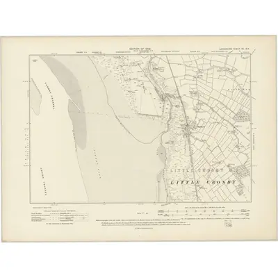 1906 Map of Lancashire XC.SE, 1909 Print