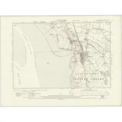 1925 Map of Lancashire XC.SE, 1928 Print