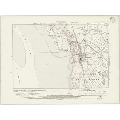 1925 Map of Lancashire XC.SE, 1933 Print