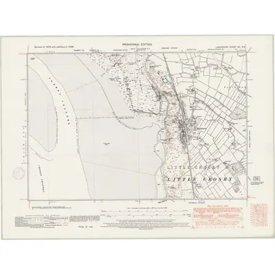 1938 Map of Lancashire XC.SE, 1947 Print