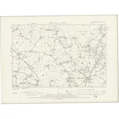 1891 Map of Lancashire XCI.NE, 1894 Print