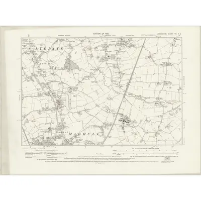 1926 Map of Lancashire XCI.SE, 1928 Print