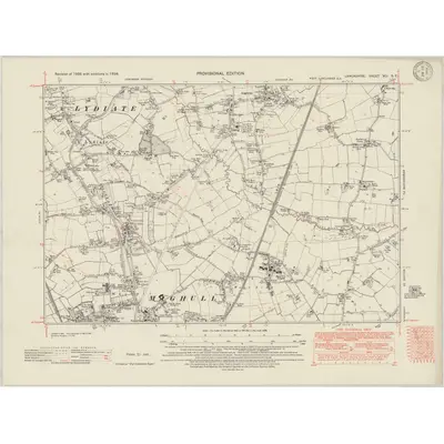1938 Map of Lancashire XCI.SE, 1948 Print