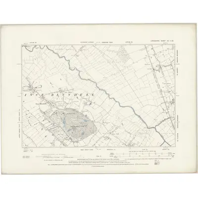 1891 Map of Lancashire XCI.SW, 1894 Print