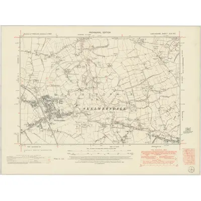 1947 Map of Lancashire XCII.NE, 1951 Print