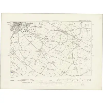 1891 Map of Lancashire XCII.NW, 1894 Print