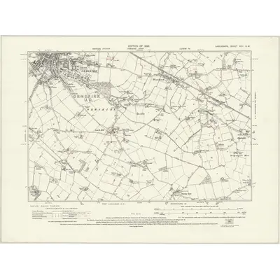 1926 Map of Lancashire XCII.NW, 1928 Print