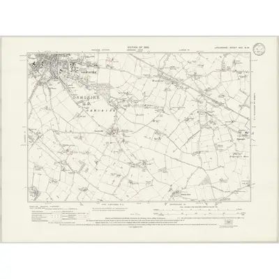 1926 Map of Lancashire XCII.NW, 1933 Print