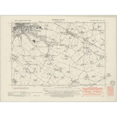 1938 Map of Lancashire XCII.NW, 1949 Print
