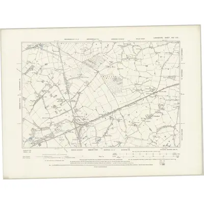 1892 Map of Lancashire XCII.SE, 1894 Print